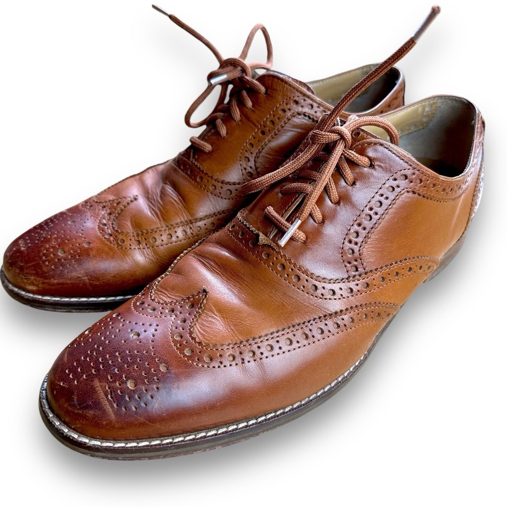 Cole Haan Mens Oxford 9.5M Wingtip Leather Grand OS Cambridge‎ Shoes C12915